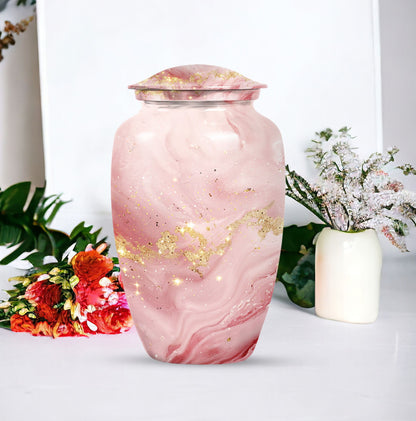 Vibrant Swirl Urn for burial, with personalization.