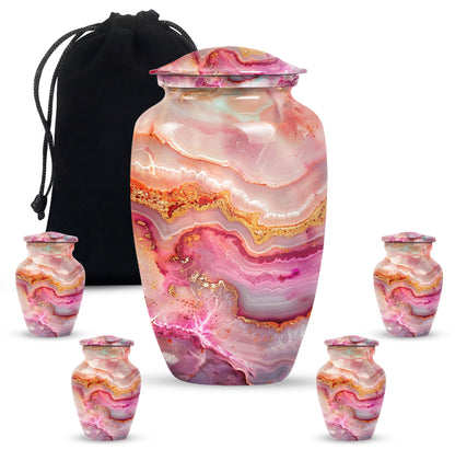 vibrant swirl burial urn with personal engraving option