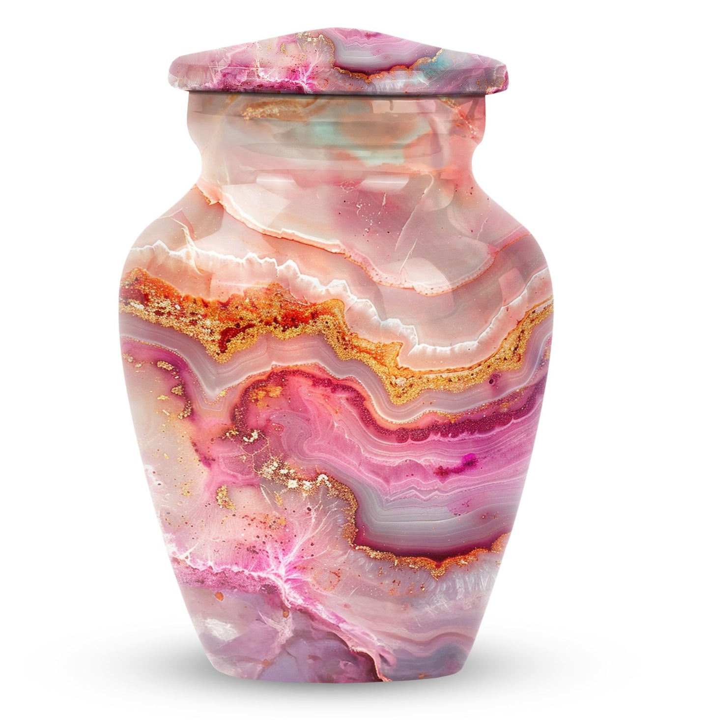 vibrant swirl burial urn with personal engraving option