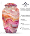 vibrant swirl burial urn with personal engraving option