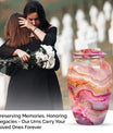 vibrant swirl burial urn with personal engraving option
