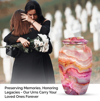 vibrant swirl burial urn with personal engraving option