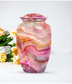 vibrant swirl burial urn with personal engraving option