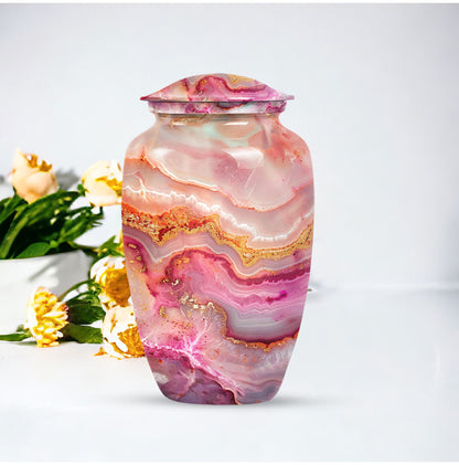 vibrant swirl burial urn with personal engraving option