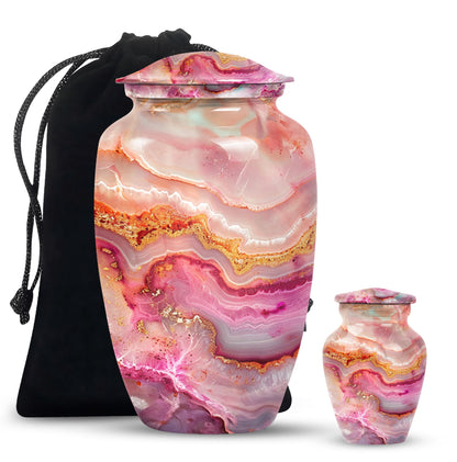 vibrant swirl burial urn with personal engraving option