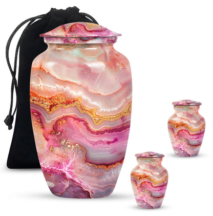 vibrant swirl burial urn with personal engraving option