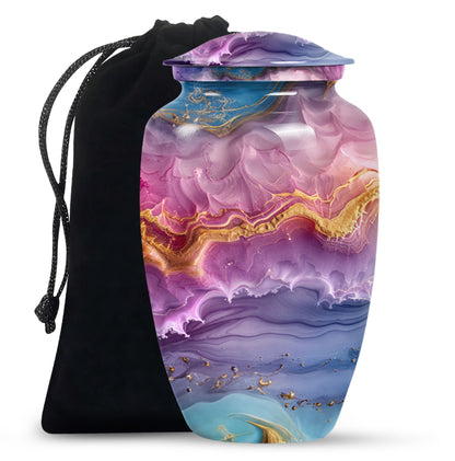 Classic 10-inch Vibrant Swirl Memorial Urn for mom