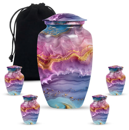 Classic 10-inch Vibrant Swirl Memorial Urn for mom