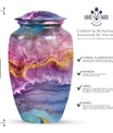 Classic 10-inch Vibrant Swirl Memorial Urn for mom