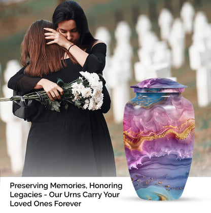 Classic 10-inch Vibrant Swirl Memorial Urn for mom