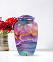 Classic 10-inch Vibrant Swirl Memorial Urn for mom
