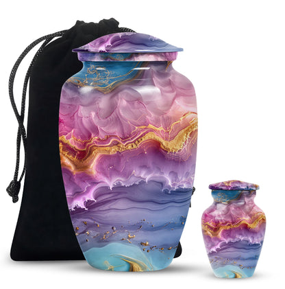 Classic 10-inch Vibrant Swirl Memorial Urn for mom