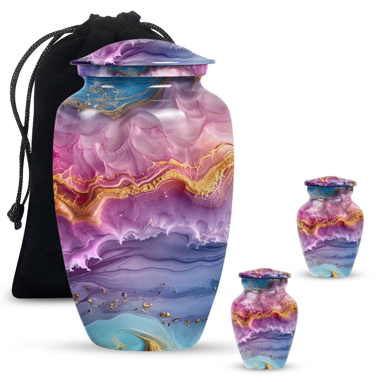 Classic 10-inch Vibrant Swirl Memorial Urn for mom