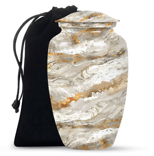 Vibrant Swirl Urn made of aluminium for cremation ashes