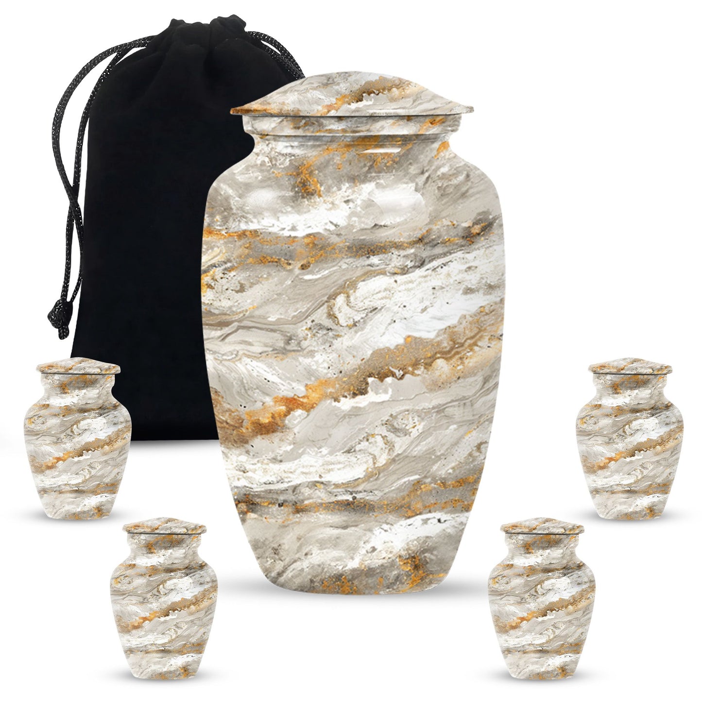 Vibrant Swirl Urn made of aluminium for cremation ashes