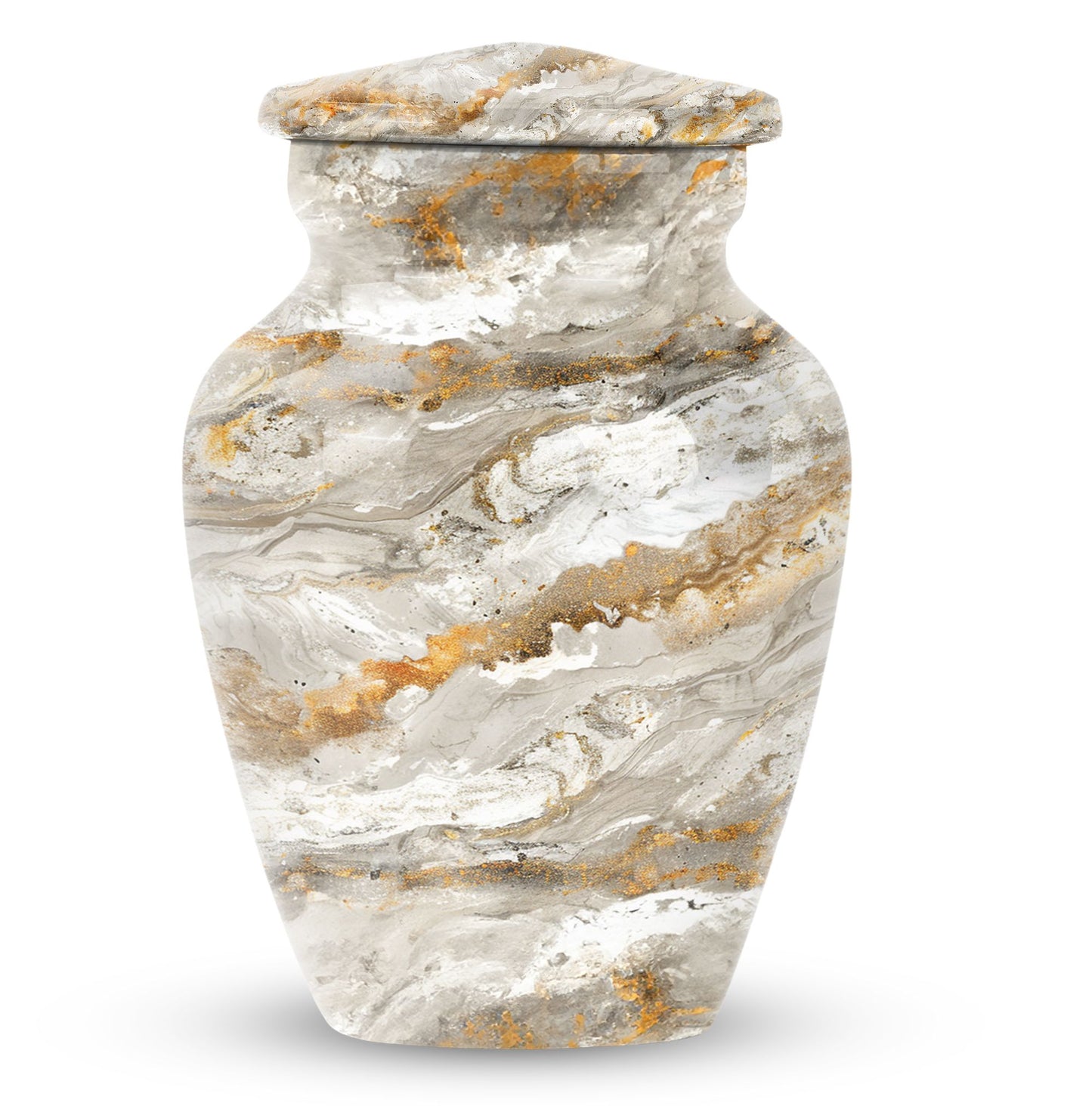 Vibrant Swirl Urn made of aluminium for cremation ashes