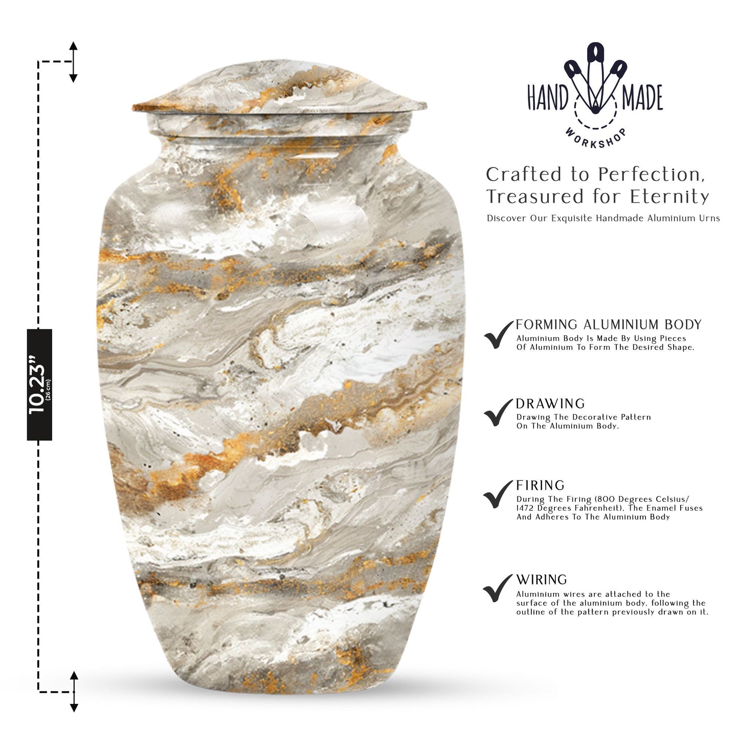Vibrant Swirl Urn made of aluminium for cremation ashes