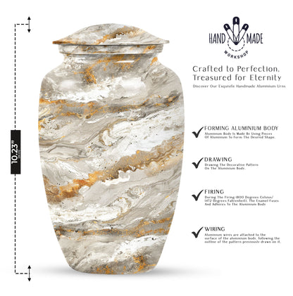 Vibrant Swirl Urn made of aluminium for cremation ashes