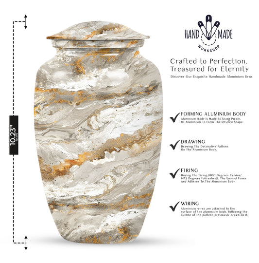Vibrant Swirl Urn made of aluminium for cremation ashes