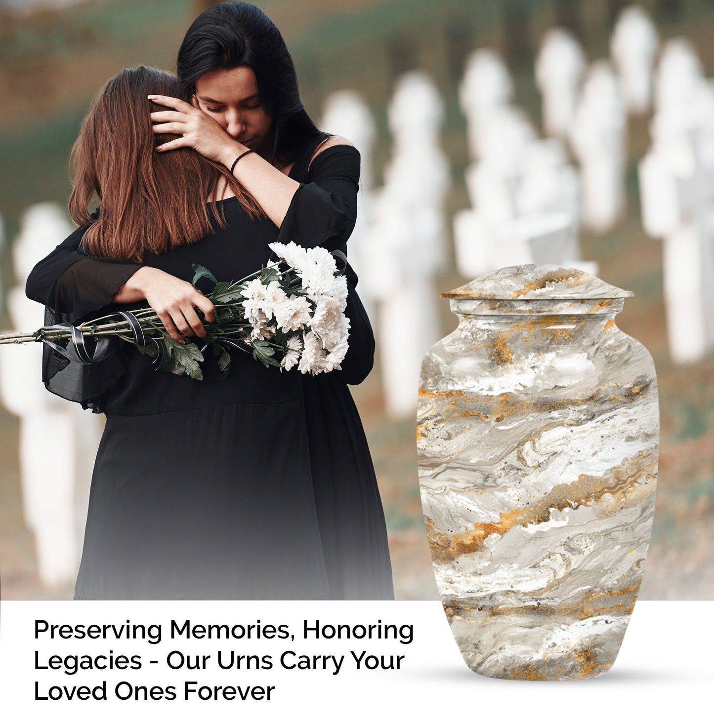 Vibrant Swirl Urn made of aluminium for cremation ashes