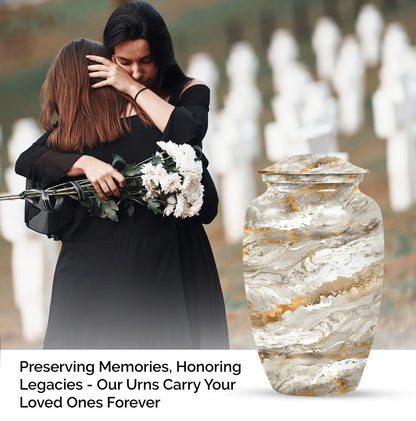 Vibrant Swirl Urn made of aluminium for cremation ashes