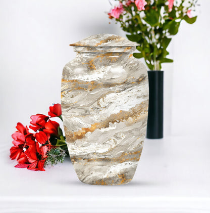 Vibrant Swirl Urn made of aluminium for cremation ashes