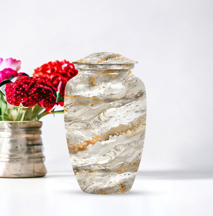 Vibrant Swirl Urn made of aluminium for cremation ashes