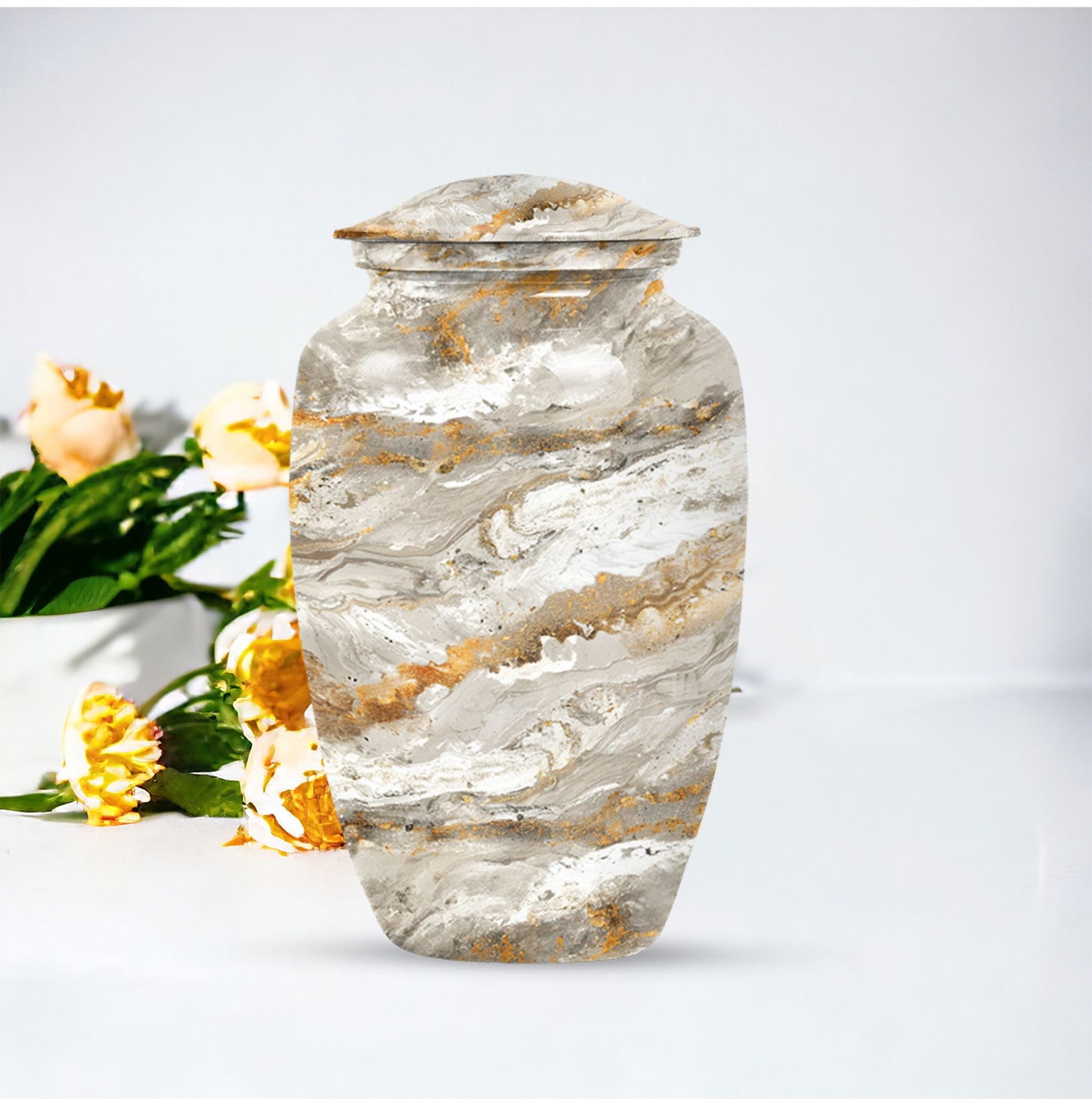 Vibrant Swirl Urn made of aluminium for cremation ashes