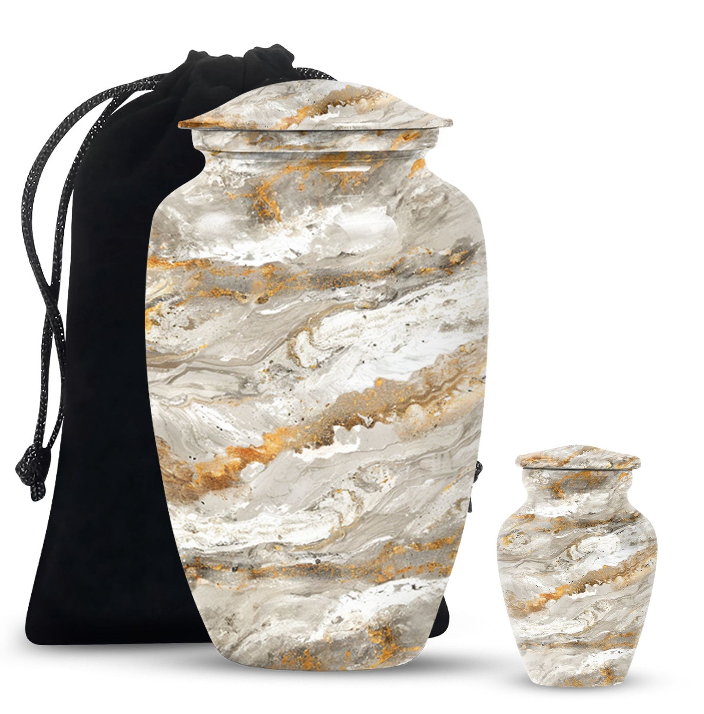 Vibrant Swirl Urn made of aluminium for cremation ashes