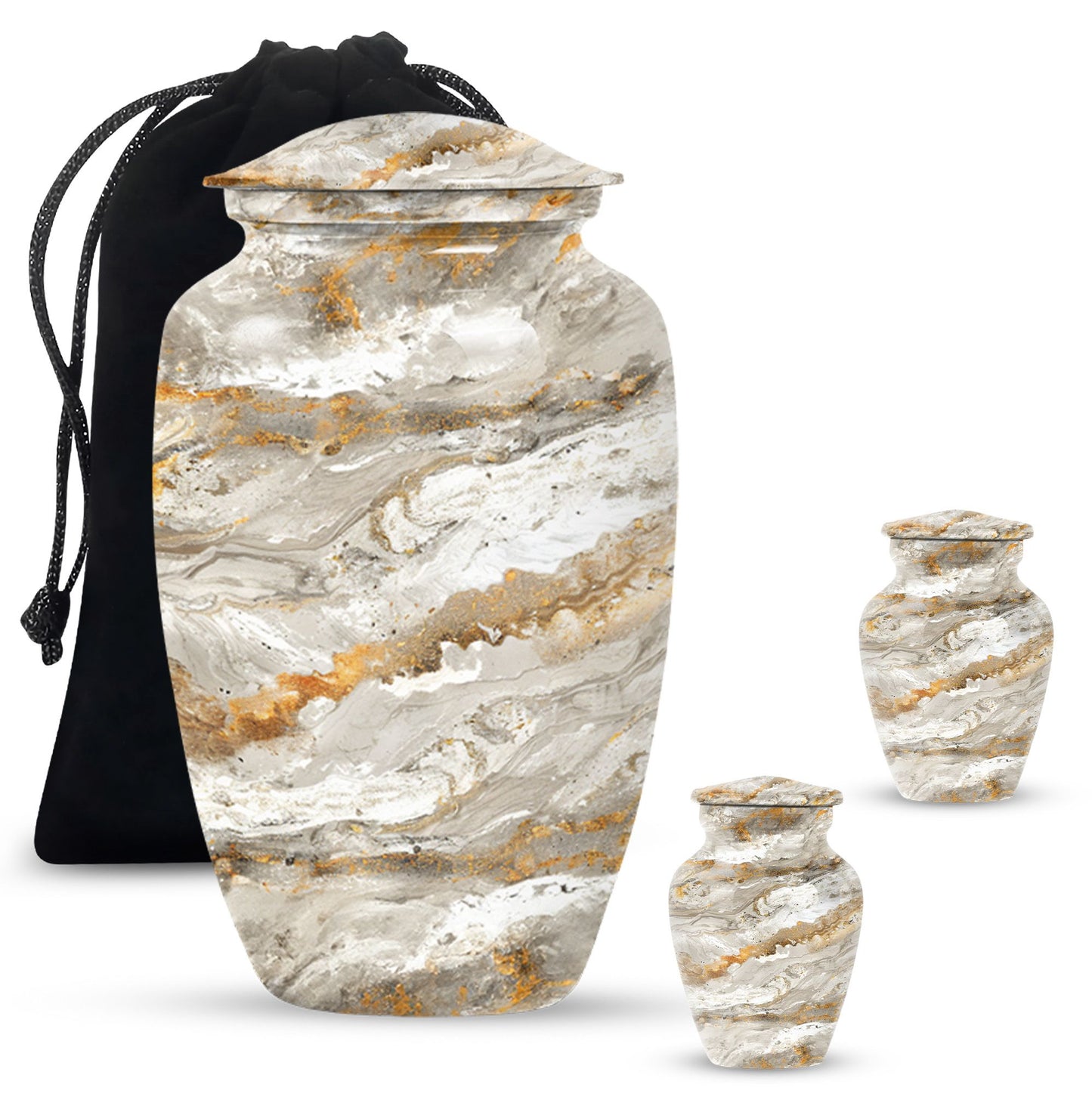 Vibrant Swirl Urn made of aluminium for cremation ashes