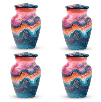 Vibrant Swirl Urn, Aluminium large urn for adult ashes.
