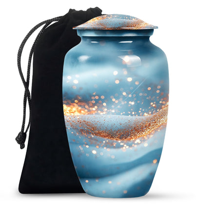 Vibrant Swirl Funeral Urn, Large Classic Aluminium Urn with Customization