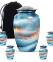 Vibrant Swirl Funeral Urn, Large Classic Aluminium Urn with Customization