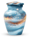 Vibrant Swirl Funeral Urn, Large Classic Aluminium Urn with Customization
