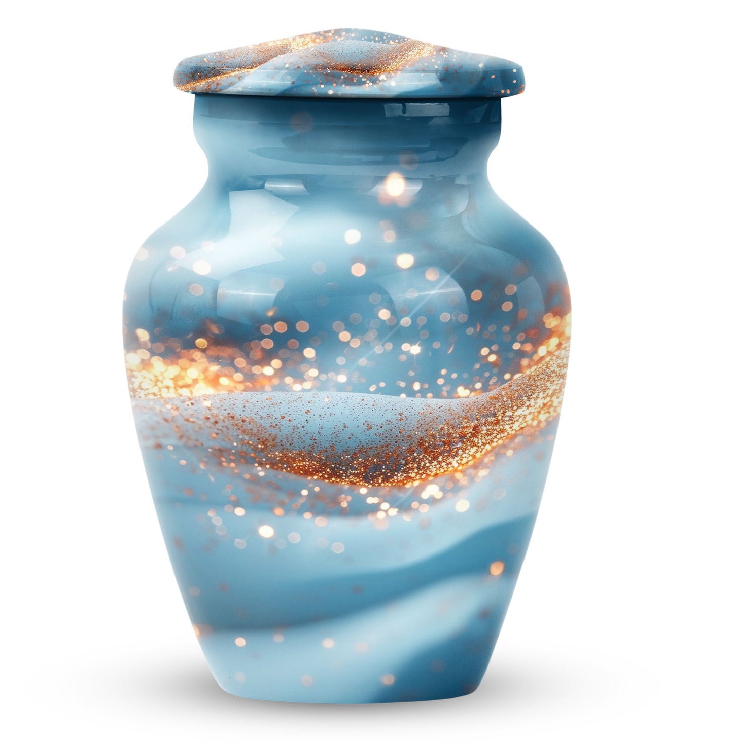 Vibrant Swirl Funeral Urn, Large Classic Aluminium Urn with Customization