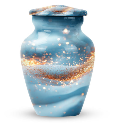 Vibrant Swirl Funeral Urn, Large Classic Aluminium Urn with Customization