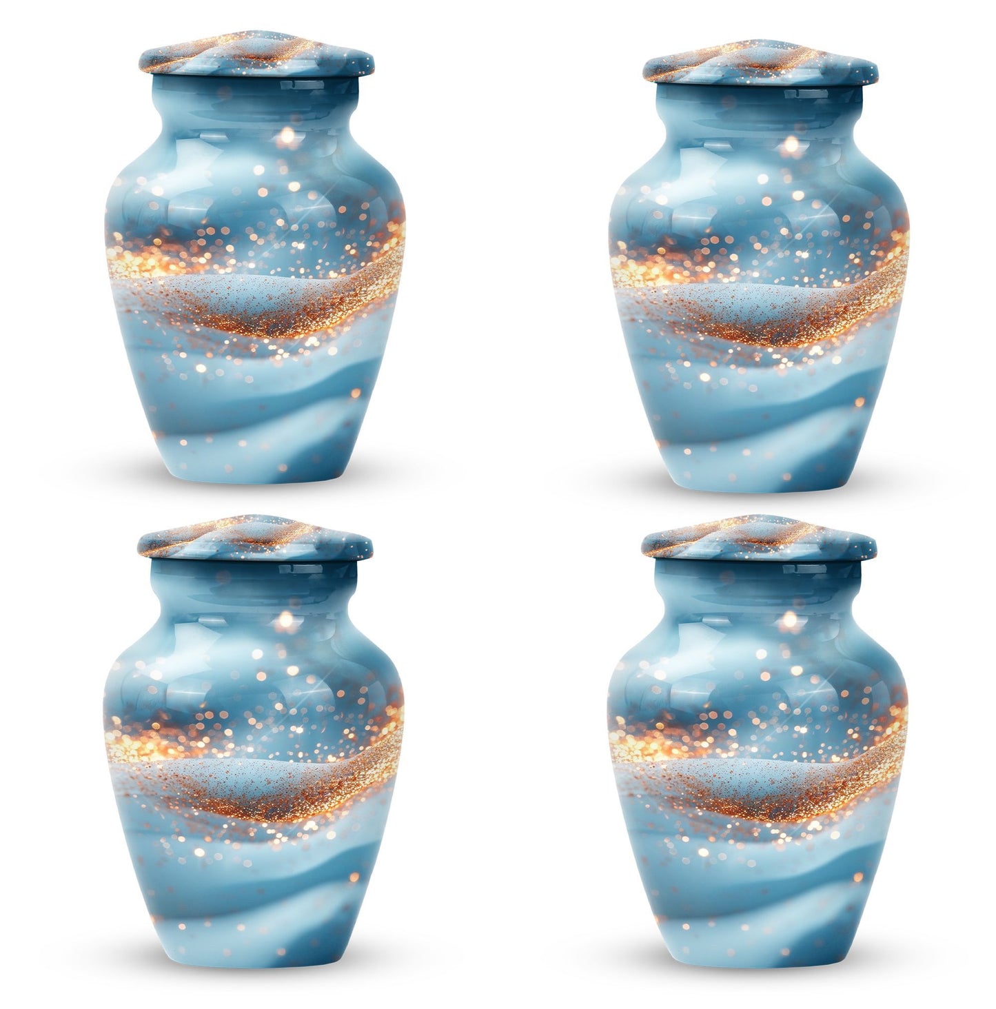 Vibrant Swirl Funeral Urn, Large Classic Aluminium Urn with Customization