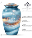 Vibrant Swirl Funeral Urn, Large Classic Aluminium Urn with Customization
