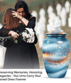 Vibrant Swirl Funeral Urn, Large Classic Aluminium Urn with Customization