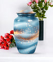 Vibrant Swirl Funeral Urn, Large Classic Aluminium Urn with Customization