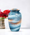Vibrant Swirl Funeral Urn, Large Classic Aluminium Urn with Customization