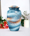 Vibrant Swirl Funeral Urn, Large Classic Aluminium Urn with Customization