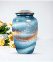 Vibrant Swirl Funeral Urn, Large Classic Aluminium Urn with Customization