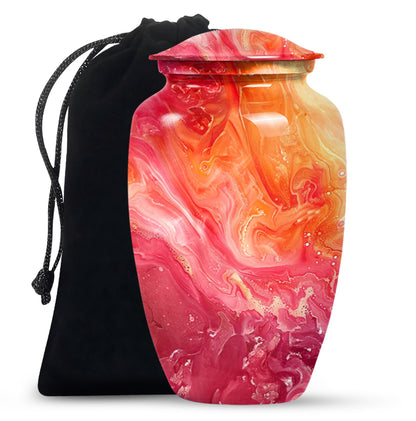 Vibrant Swirl Urn, classic memorial urn for adult ashes.