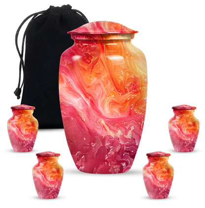 Vibrant Swirl Urn, classic memorial urn for adult ashes.