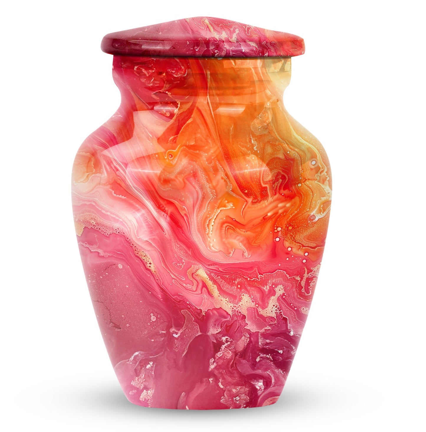 Vibrant Swirl Urn, classic memorial urn for adult ashes.