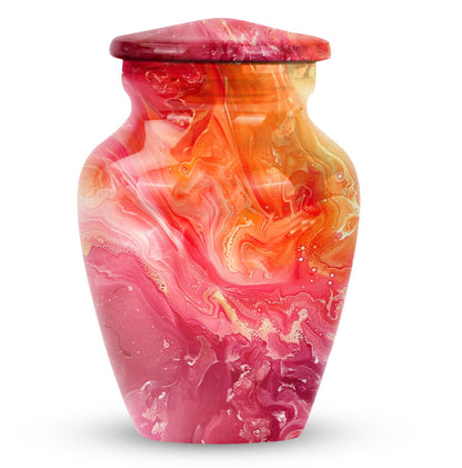 Vibrant Swirl Urn, classic memorial urn for adult ashes.