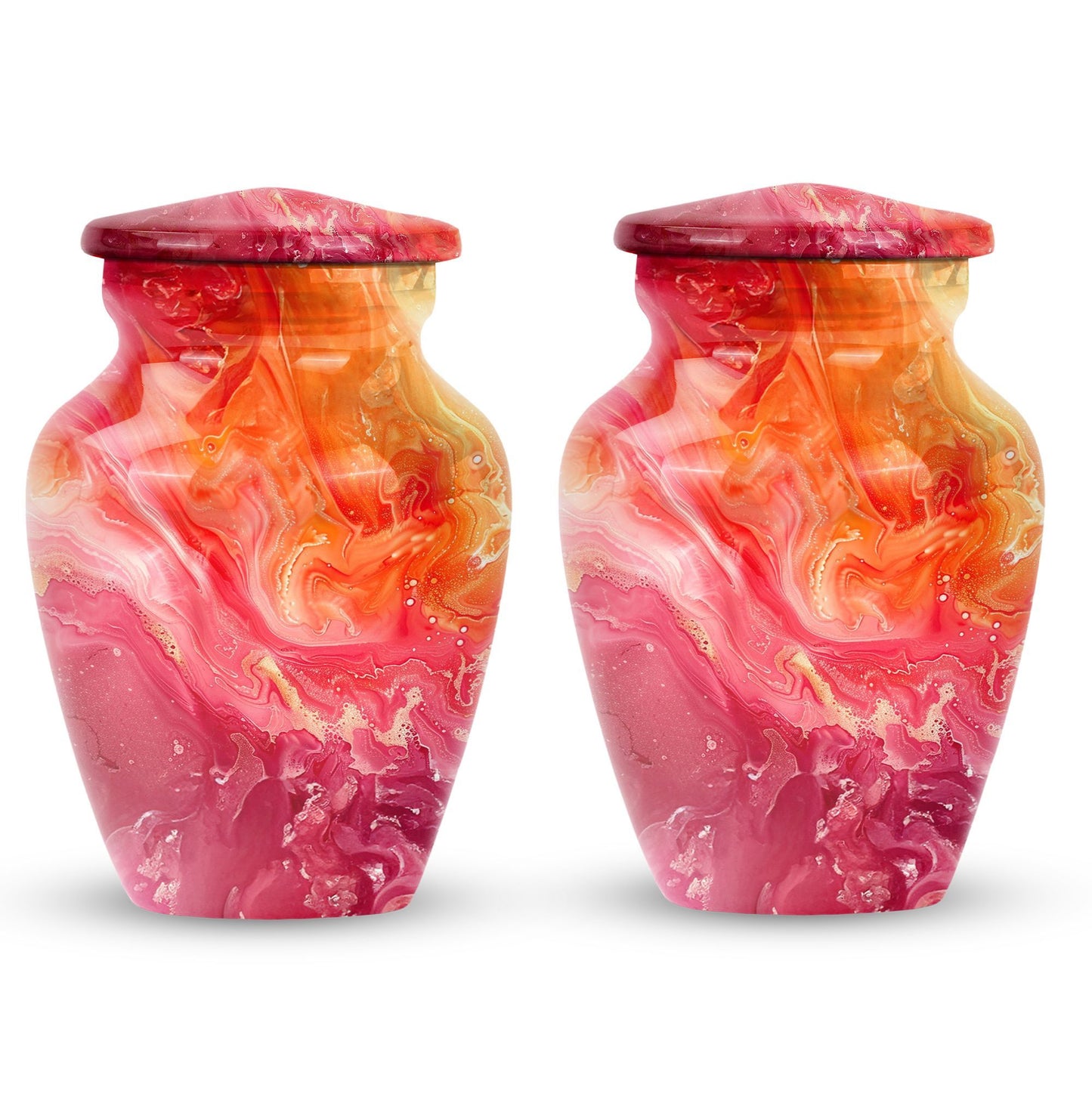 Vibrant Swirl Urn, classic memorial urn for adult ashes.