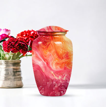 Vibrant Swirl Urn, classic memorial urn for adult ashes.