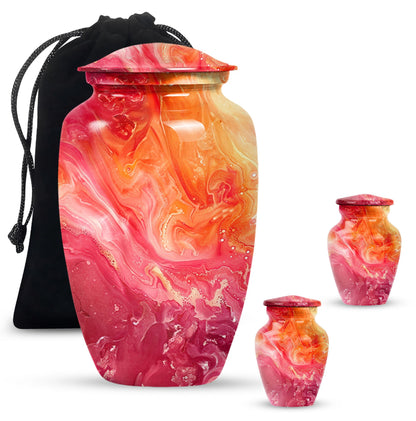 Vibrant Swirl Urn, classic memorial urn for adult ashes.